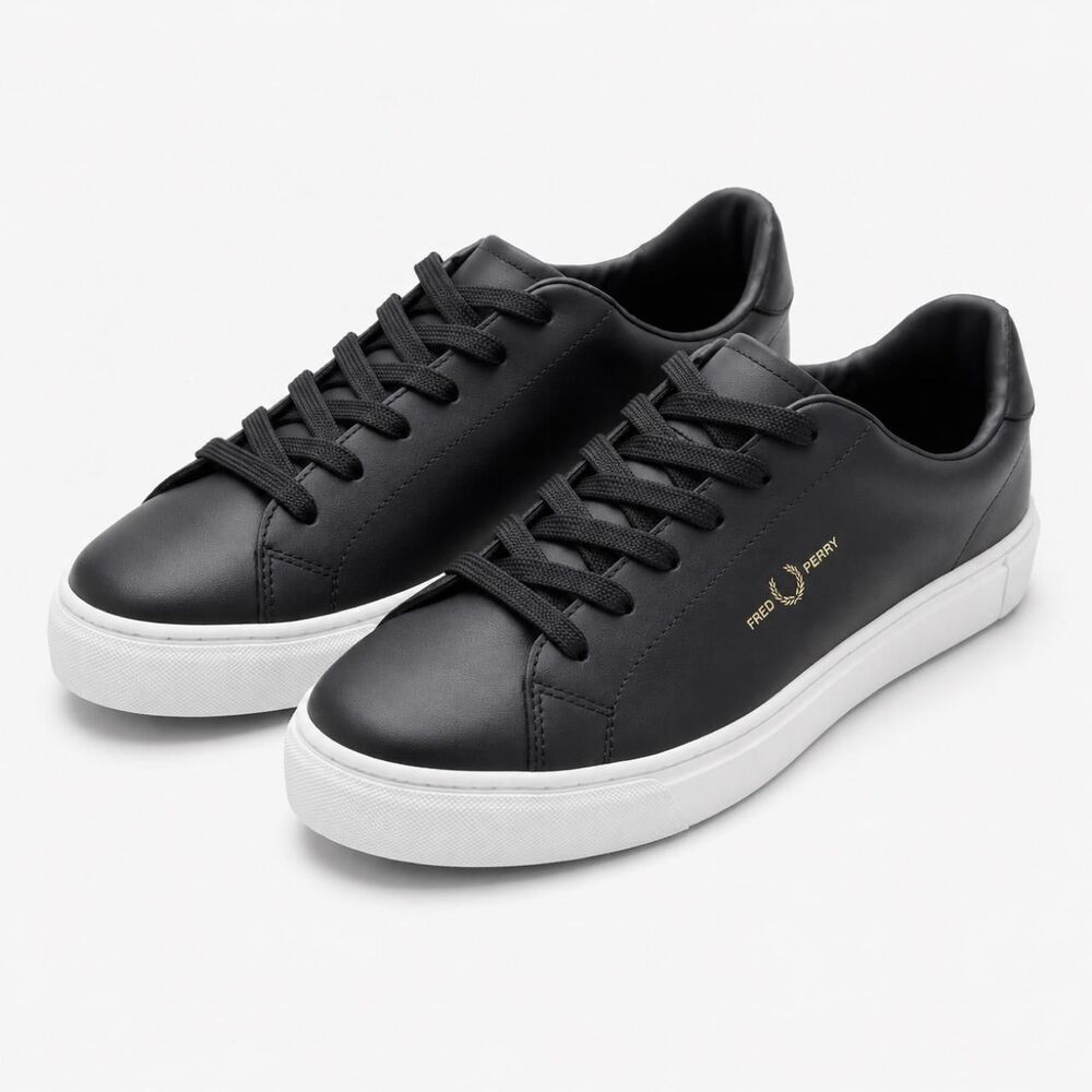 Fred perry Men's Black and Grey Trainers